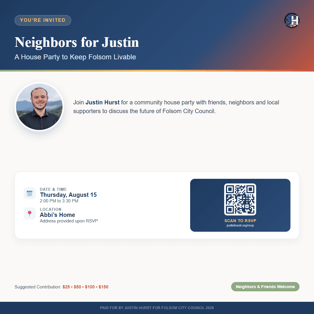 Neighbors for Justin house party flyer